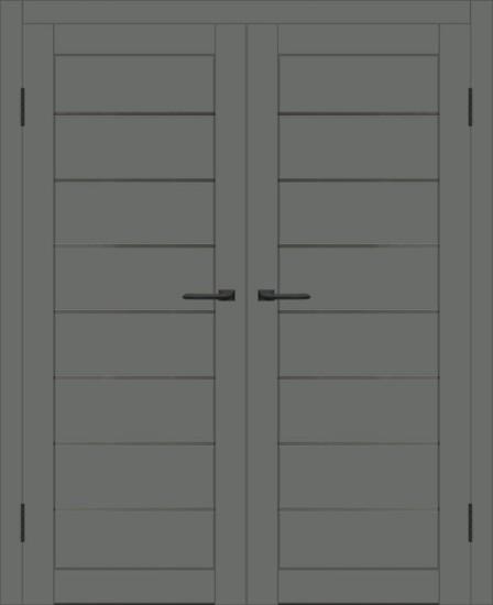 Двойная межкомнатная дверь с экошпоном ДП DIM I-3 Graphite Matt Сатинато Графит