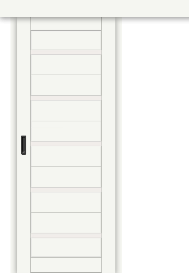 Межкомнатная дверь-купе ДП DIM I-1к Crystal Matt / Сатинато Белый