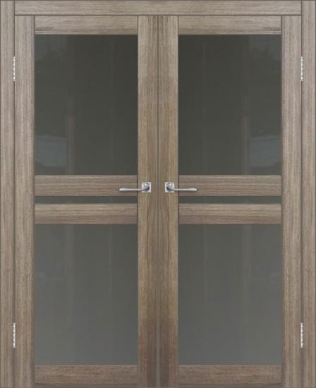 Двойная межкомнатная дверь с экошпоном ДП DIM I-7 Taupe Wood Сатинато Графит