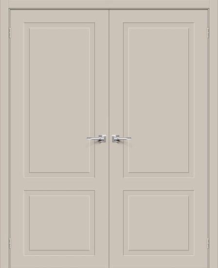 Двойная межкомнатная крашеная дверь Граффити-12 Creamy