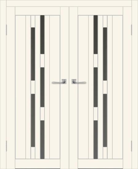 Двойная межкомнатная дверь с экошпоном ДП DIM I-4 Angel Matt Сатинато Графит