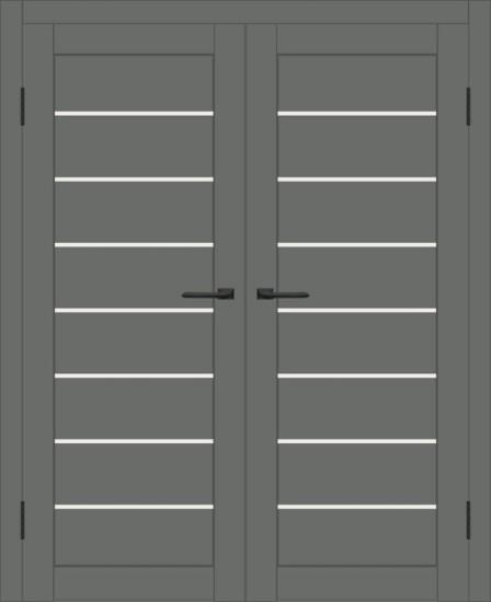 Двойная межкомнатная дверь с экошпоном ДП DIM I-3 Graphite Matt Сатинато Белый