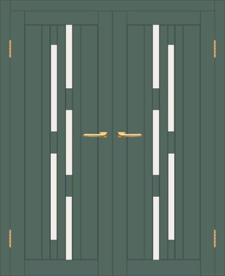 Двойная межкомнатная дверь с экошпоном ДП DIM I-4 Seagrass Matt Сатинато Белый