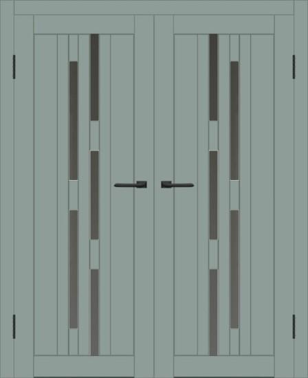 Двойная межкомнатная дверь с экошпоном ДП DIM I-4 Gloomy sky Matt Сатинато Графит