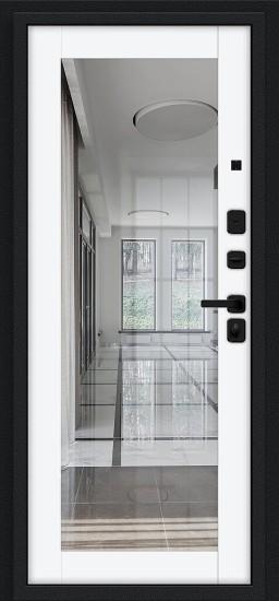 Металлическая дверь Флэш МФ/SBlack Букле чёрное/White Silk