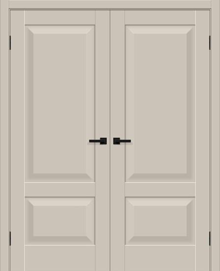 Двойная межкомнатная дверь ПЭТ Прима-22 Cream Silk