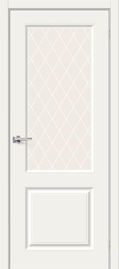 Межкомнатная крашеная дверь Скинни-13 Whitey / White Crystal