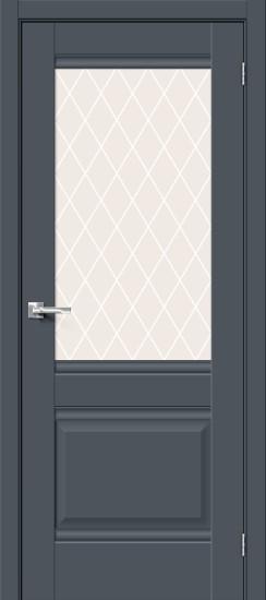 Межкомнатная дверь Эмалит Прима-3 Stormy Matt/White Crystal