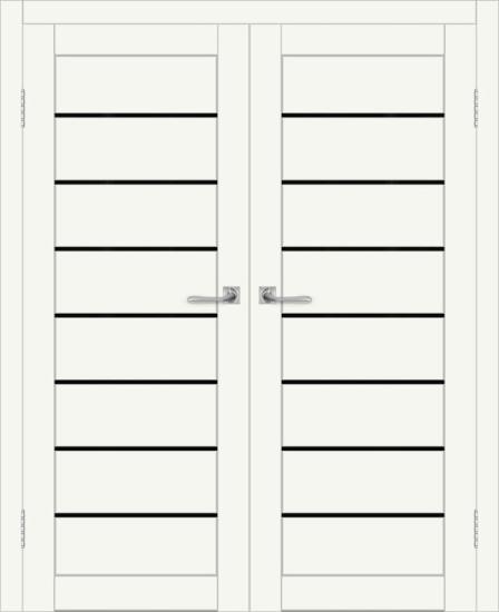 Двойная межкомнатная дверь с экошпоном ДП DIM I-3 Crystal Matt Lacobel Black