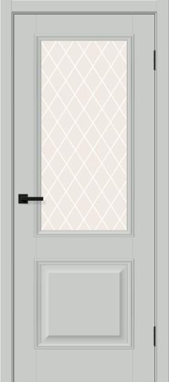 Межкомнатная дверь ПЭТ Классик-13 Grey Silk/White Crystal