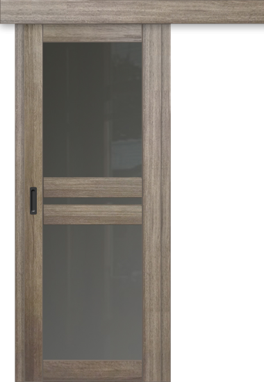 Межкомнатная дверь-купе ДП DIM I-7к Taupe Wood / Сатинато Графит