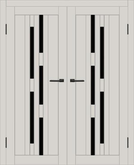 Двойная межкомнатная дверь с экошпоном ДП DIM I-4 Silk Matt Lacobel Black