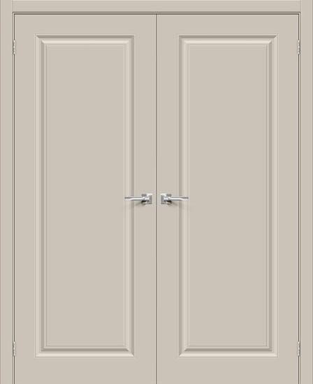 Двойная межкомнатная крашеная дверь Скинни-10 Creamy