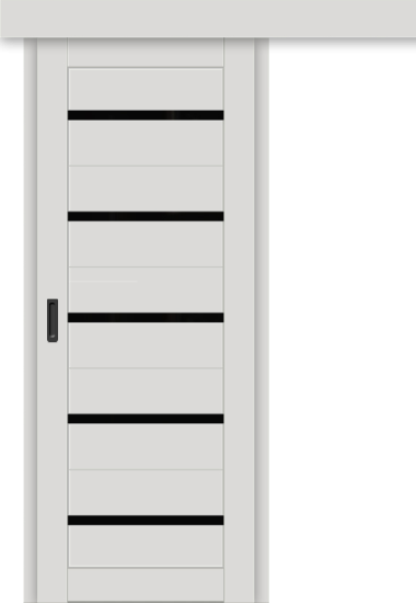 Межкомнатная дверь-купе ДП DIM I-1к Smoky Matt / Lacobel Black