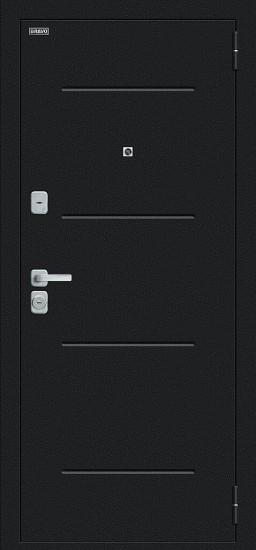 Металлическая дверь Техно/BChrome Букле чёрное/Wenge Melinga