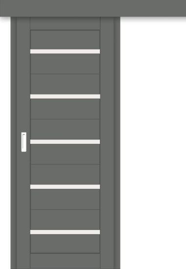 Межкомнатная дверь-купе ДП DIM I-1к Graphite Matt / Сатинато Белый