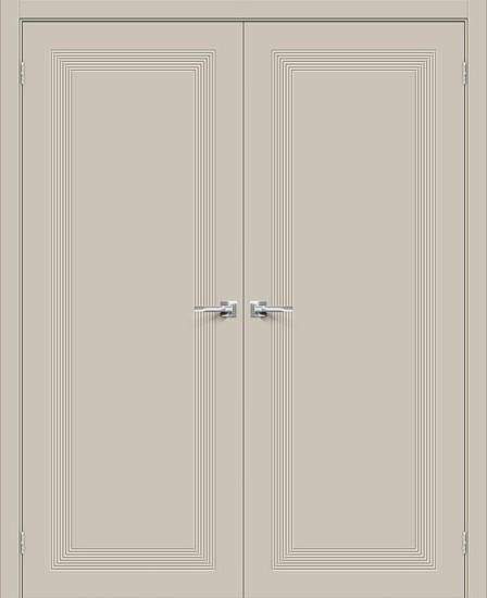 Двойная межкомнатная крашеная дверь Граффити-20 Creamy