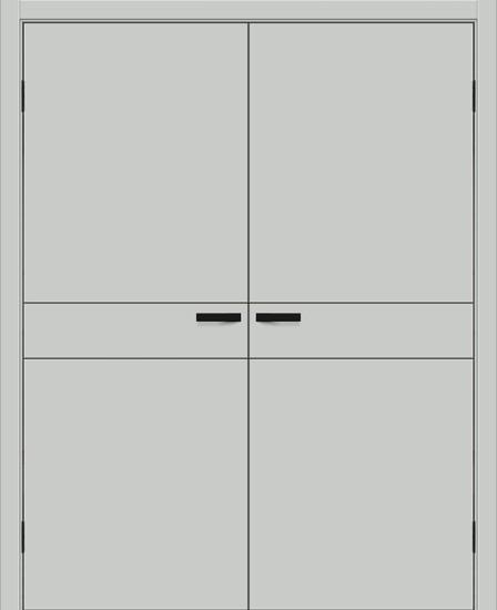 Двойная межкомнатная дверь ПЭТ Браво-0.24.П Grey Silk / Black Silk