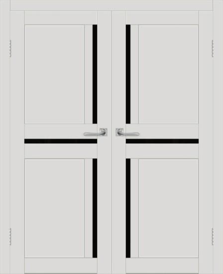 Двойная межкомнатная дверь с экошпоном ДП DIM I-5.1 Smoky Matt Lacobel Black