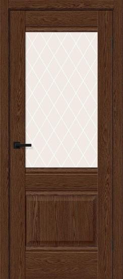 Межкомнатная дверь с экошпоном Прима-3 Brown Dreamline/White Crystal