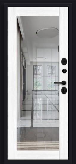 Металлическая дверь Джет-3 Total Black/Snow Melinga