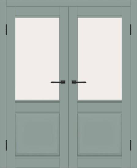 Двойная межкомнатная дверь с экошпоном ДП DIM I-11 Gloomy sky Matt Сатинато Белый