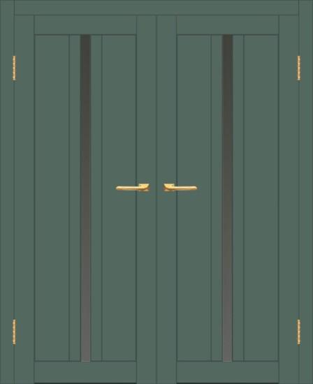 Двойная межкомнатная дверь с экошпоном ДП DIM I-9 Seagrass Matt Сатинато Графит