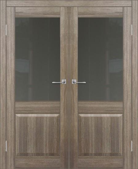 Двойная межкомнатная дверь с экошпоном ДП DIM I-11 Taupe Wood Сатинато Графит