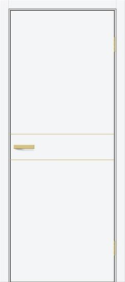 Межкомнатная дверь ПЭТ Браво-0.24.П (SG:P3) White Silk / Sgold