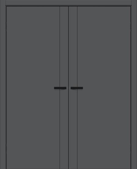 Двойная межкомнатная дверь ПЭТ Браво-0.10.П Stormy Silk / Black Silk