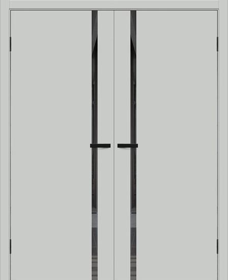 Двойная межкомнатная дверь ПЭТ Браво-0.40.П Grey Silk / Mirox Grey