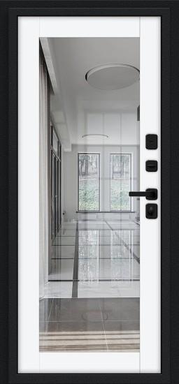 Металлическая дверь с терморазрывом Флэш МФ/SBlack Букле чёрное/White Silk