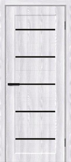 Межкомнатная дверь с экошпоном Мода-22 Riviera Ice / Black Shine