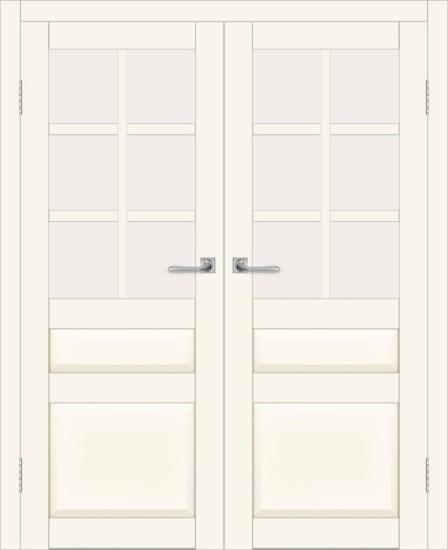 Двойная межкомнатная дверь с экошпоном ДП DIM I-12 Angel Matt Сатинато Белый