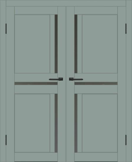 Двойная межкомнатная дверь с экошпоном ДП DIM I-5.1 Gloomy sky Matt Сатинато Графит