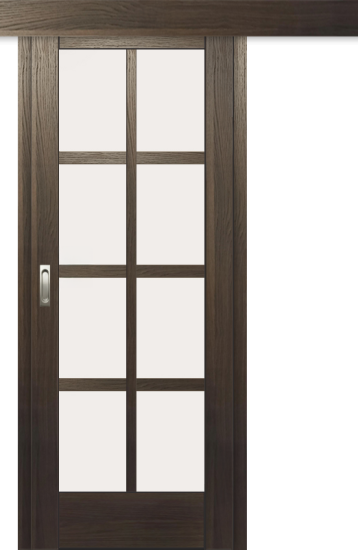 Межкомнатная дверь-купе ДП DIM I-14к Choco Wood Сатинато Белый