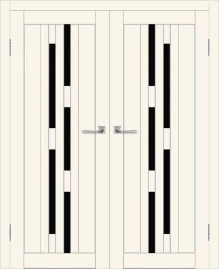 Двойная межкомнатная дверь с экошпоном ДП DIM I-4 Angel Matt Lacobel Black