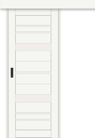 Межкомнатная дверь-купе ДП DIM I-16к Crystal Matt / Сатинато Белый