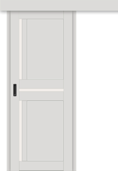 Межкомнатная дверь-купе ДП DIM I-5.1к Smoky Matt / Сатинато Белый