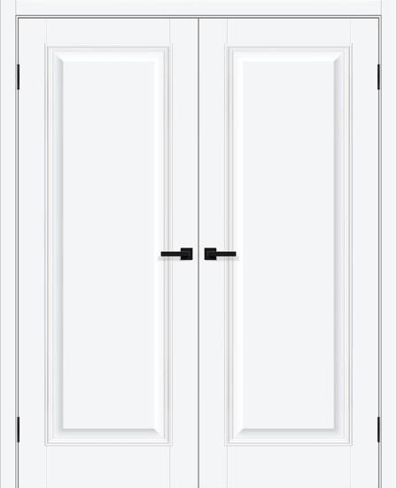 Двойная межкомнатная дверь ПЭТ Классик-10 White Silk