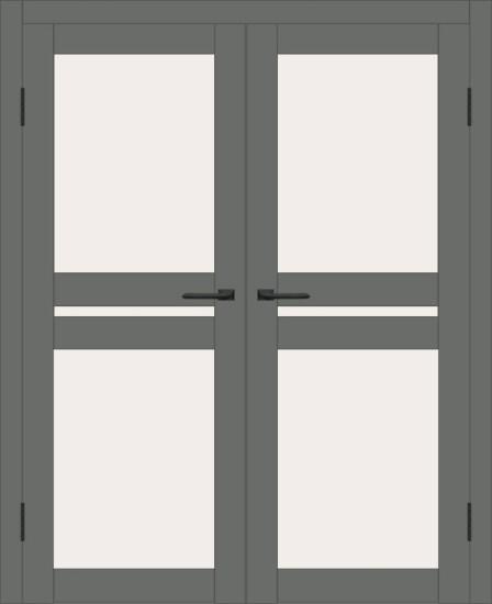 Двойная межкомнатная дверь с экошпоном ДП DIM I-7 Graphite Matt Сатинато Белый