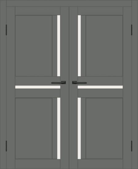 Двойная межкомнатная дверь с экошпоном ДП DIM I-5.1 Graphite Matt Сатинато Белый