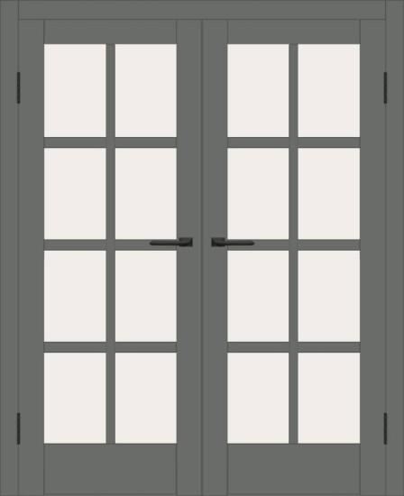 Двойная межкомнатная дверь с экошпоном ДП DIM I-14 Graphite Matt Сатинато Белый