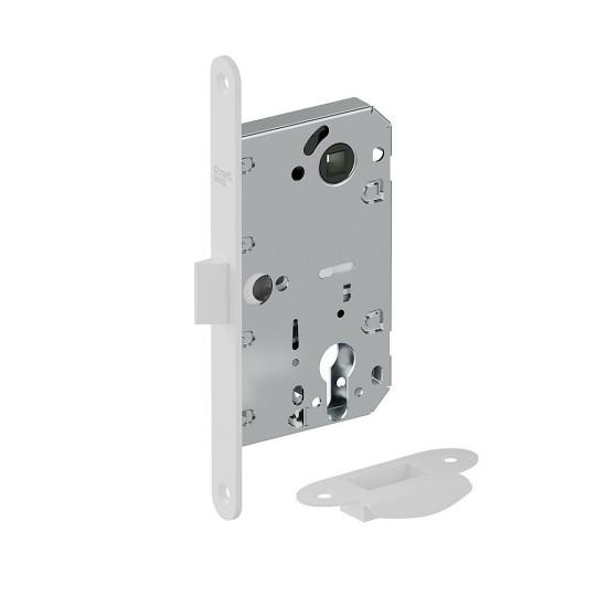 Замок врезной пластиковый язычок LP-3-CL SWhite (МатБелый)