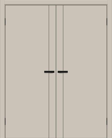 Двойная межкомнатная дверь ПЭТ Браво-0.10.П Cream Silk / Black Silk