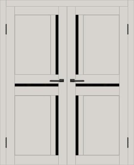 Двойная межкомнатная дверь с экошпоном ДП DIM I-5.1 Silk Matt Lacobel Black