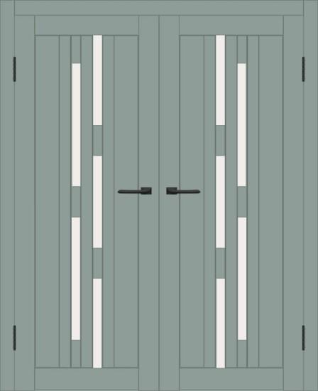 Двойная межкомнатная дверь с экошпоном ДП DIM I-4 Gloomy sky Matt Сатинато Белый