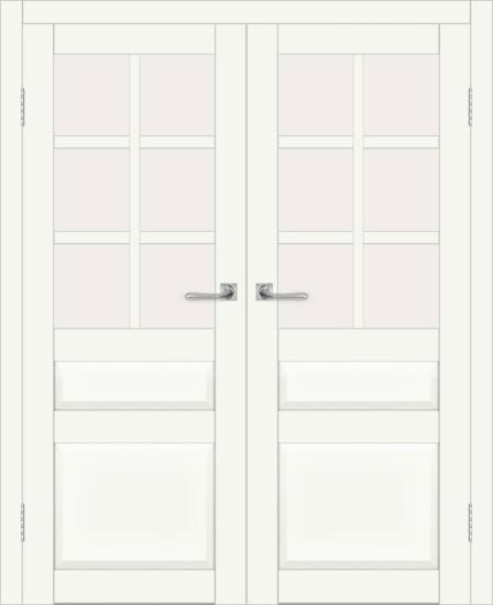 Двойная межкомнатная дверь с экошпоном ДП DIM I-12 Crystal Matt Сатинато Белый