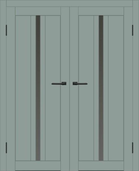 Двойная межкомнатная дверь с экошпоном ДП DIM I-9 Gloomy sky Matt Сатинато Графит