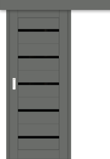 Межкомнатная дверь-купе ДП DIM I-1к Graphite Matt / Lacobel Black